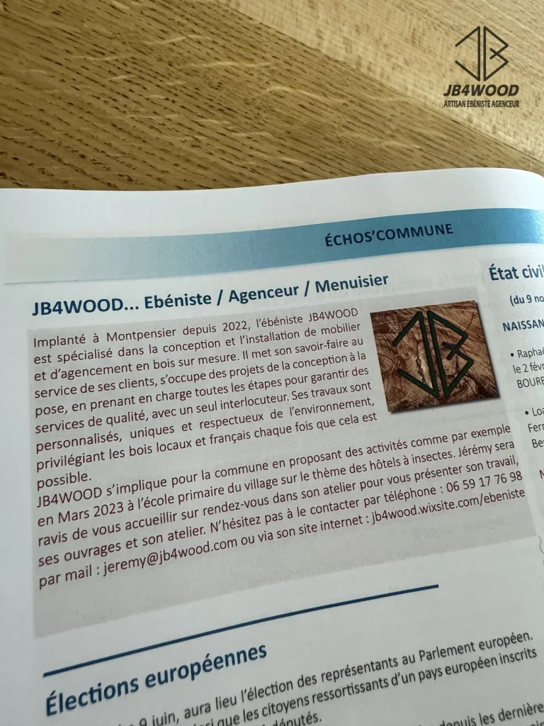 JB4WOOD dans L’Écho de la Butte (journal local de Montpensier)
