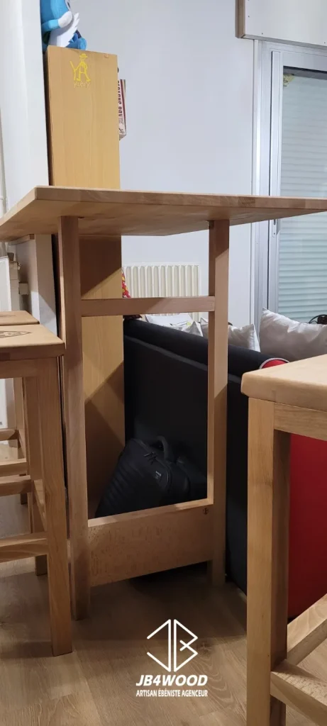 Agencement tabourets et mange debout bois — JB4WOOD