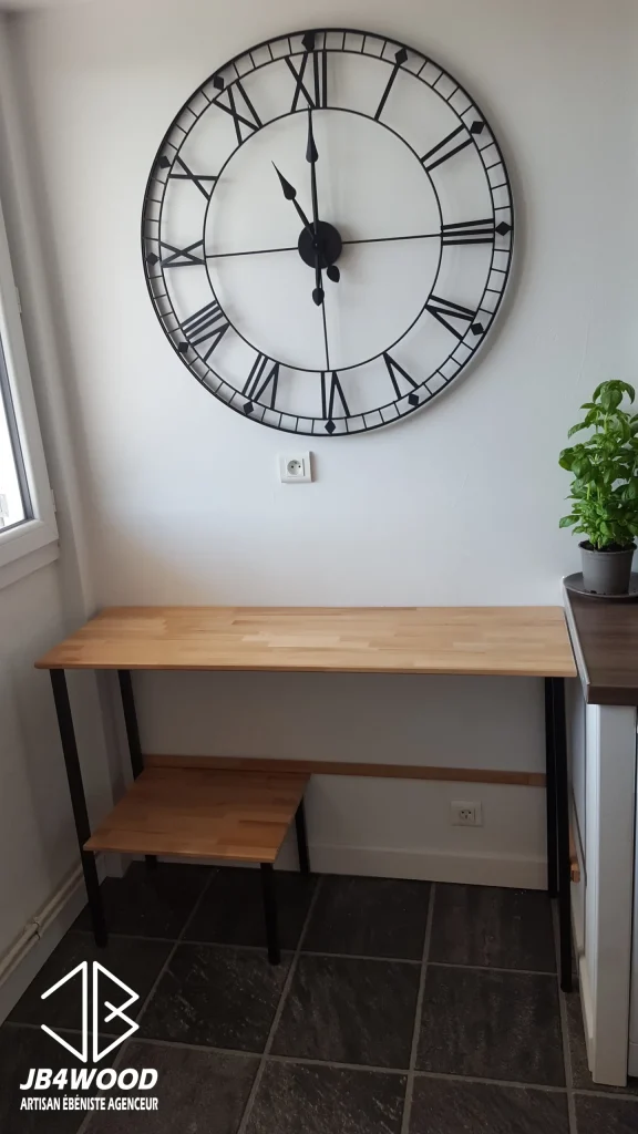 Bureau bois pieds métalliques — JB4WOOD