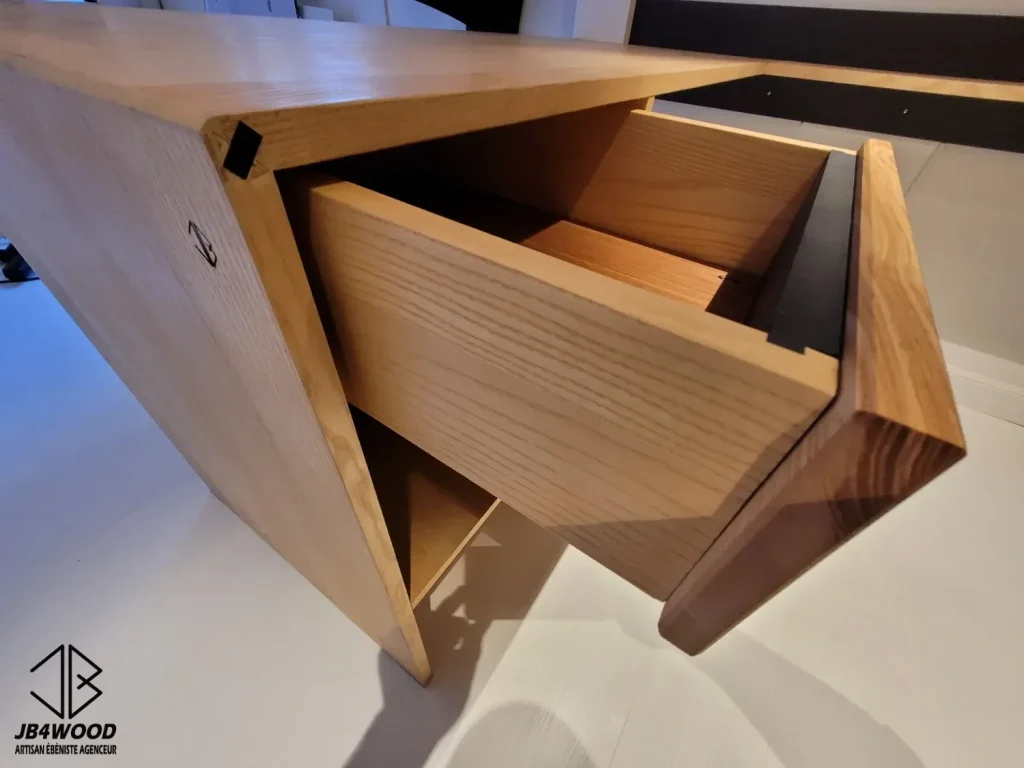 Ensemble bureau et bibliotheque bois — JB4WOOD