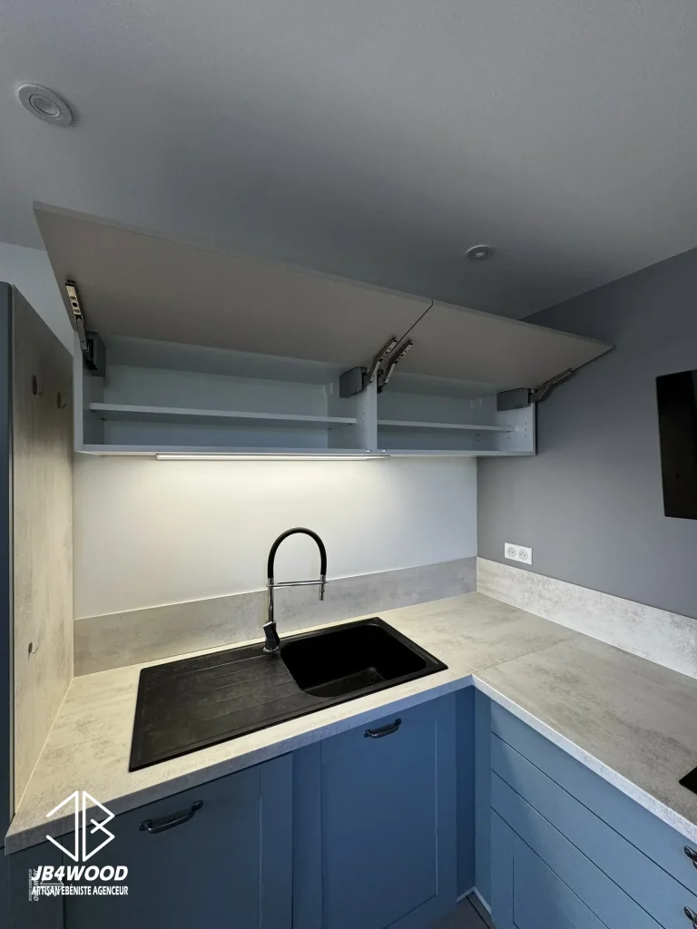 Meuble haut cuisine porte relevable led — JB4WOOD