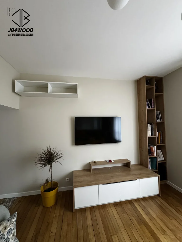 Meuble tv bibliotheque étagère suspendue — JB4WOOD