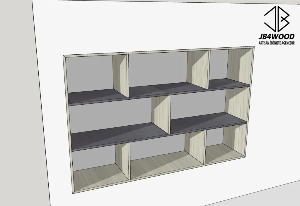 Plan 3d cetageres de rangement en bois — JB4WOOD