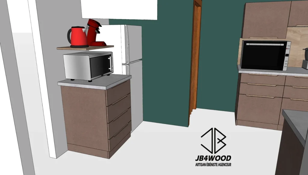 Plan 3d cuisine sur mesure design moderne — JB4WOOD