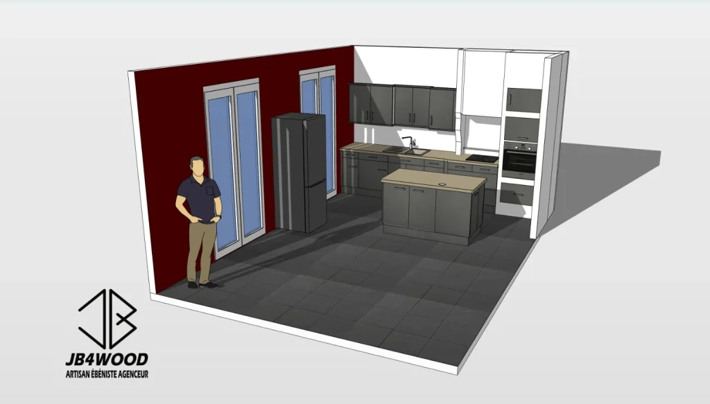 Plan 3d renovation de cuisine — JB4WOOD