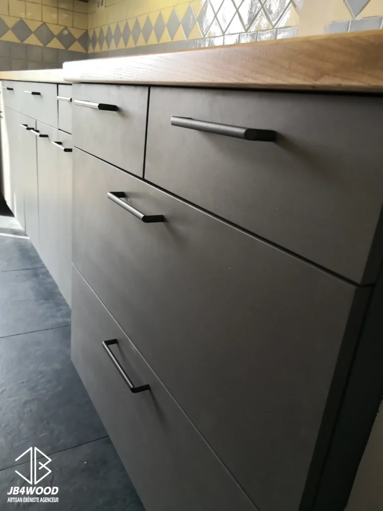Renovation de cuisine plans de travail bois frêne massif — JB4WOOD