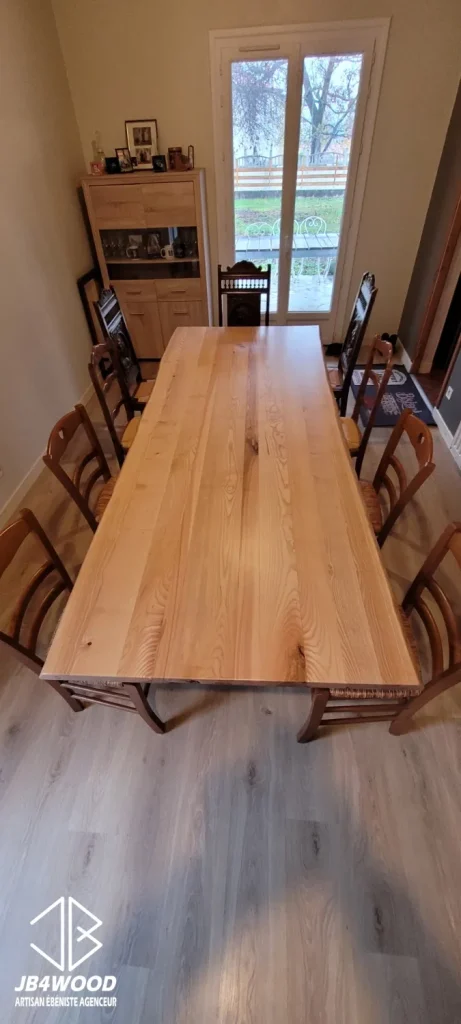 Table bois frêne live edge dessus — JB4WOOD